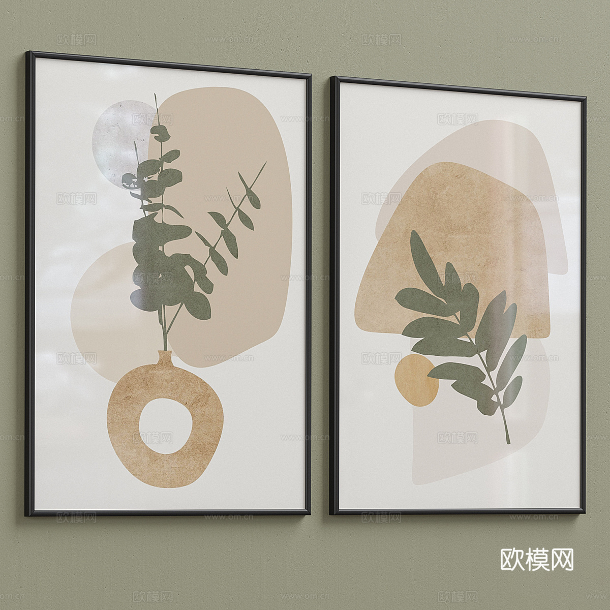 现代意式装饰挂画3d模型