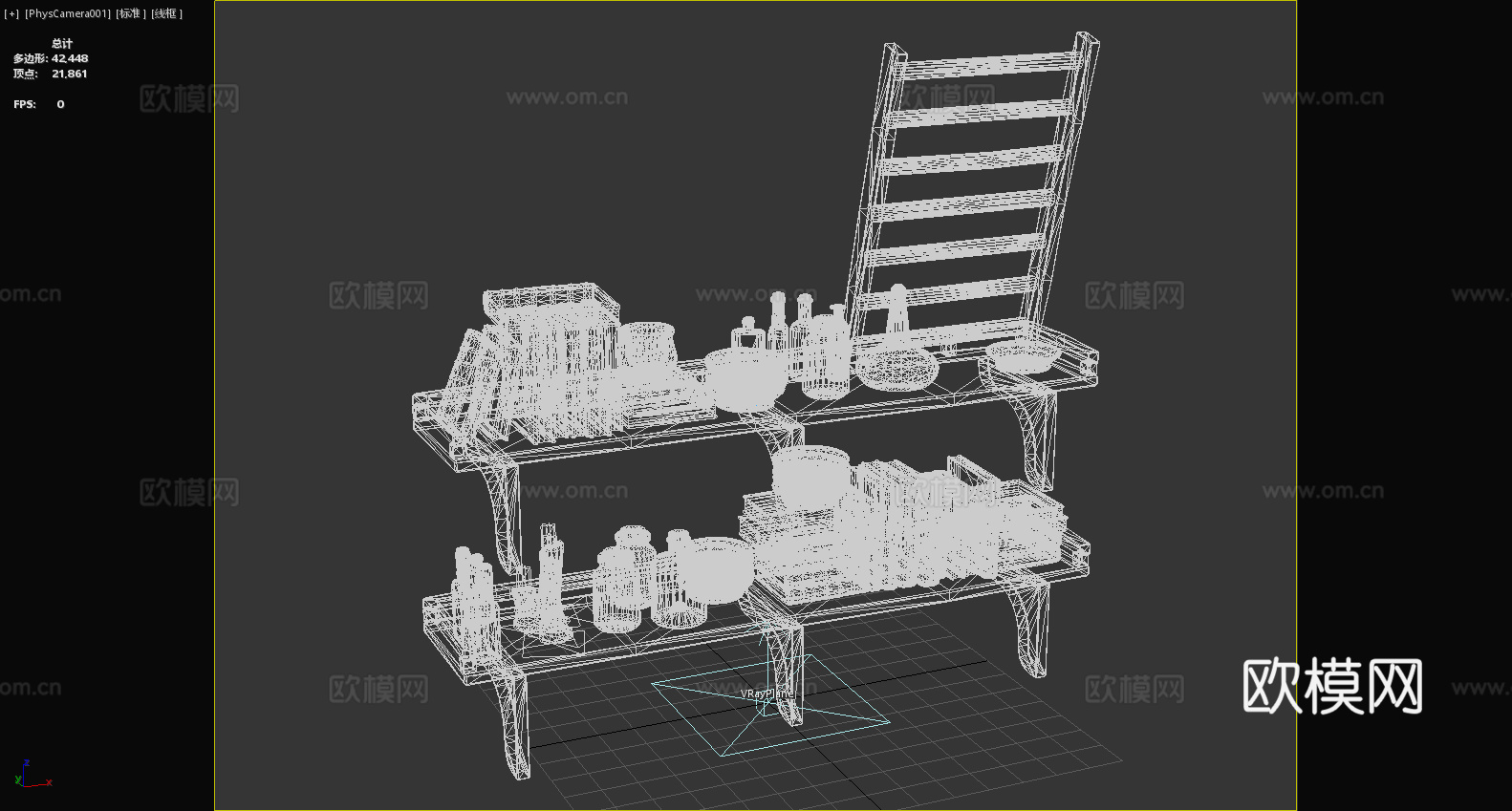 置物架 书架 陈列架 置地架3d模型