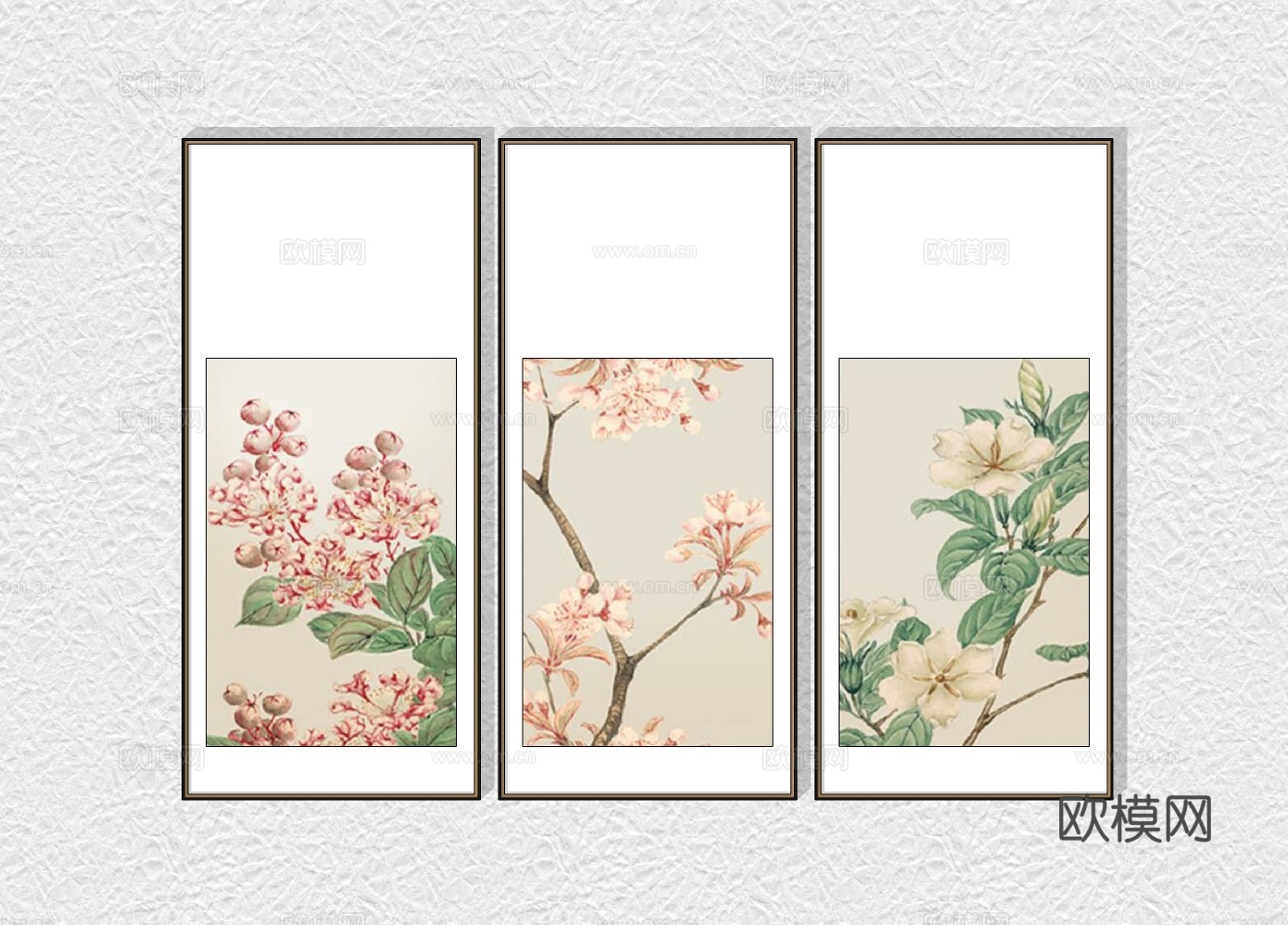 新中式装饰画挂画su模型下载