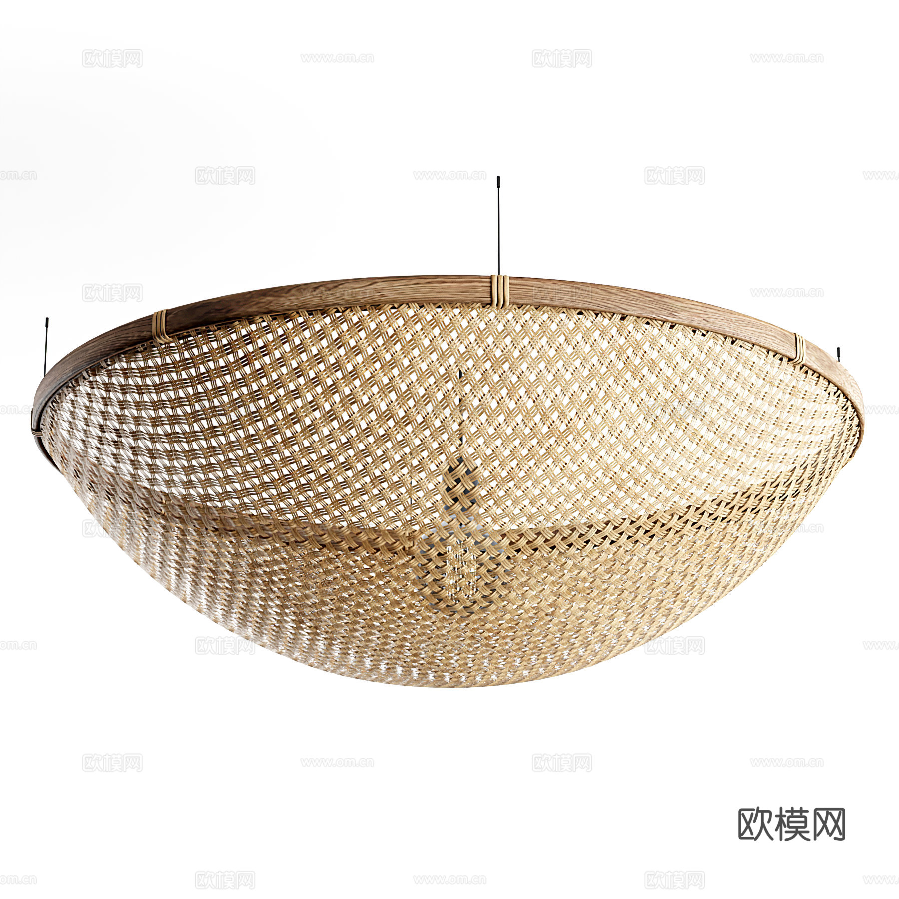 东南亚竹编吊灯su模型下载