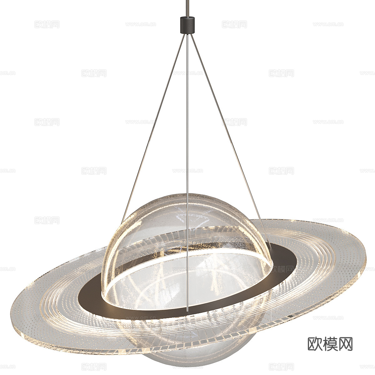现代轻奢极简宇宙装饰玻璃吊灯3d模型
