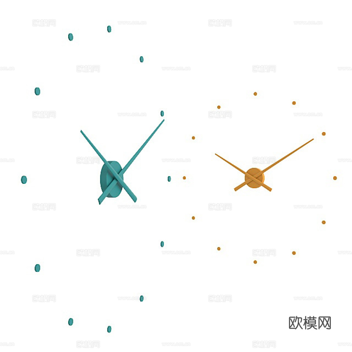现代极简时钟 挂钟3d模型