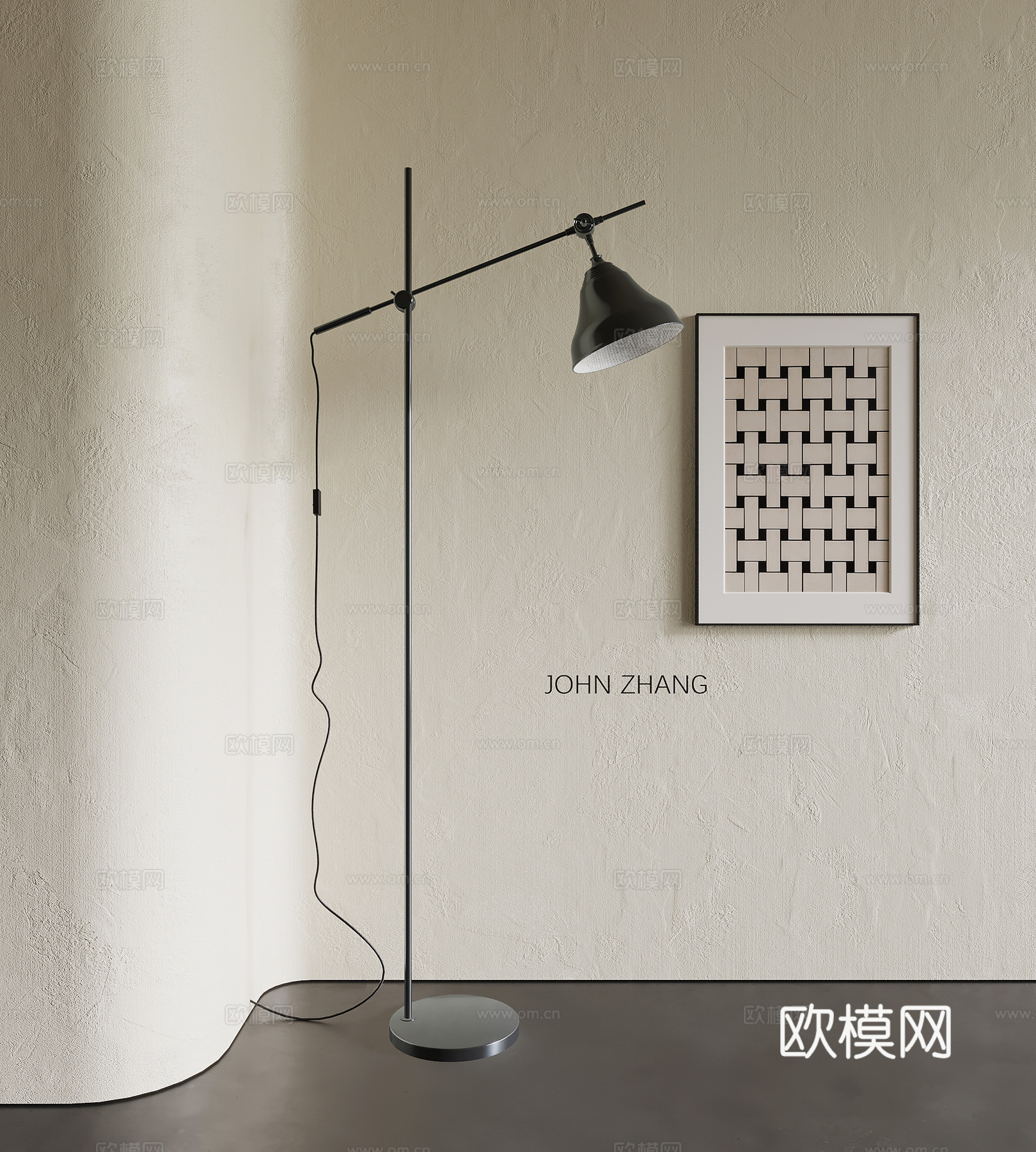 现代简约落地灯 装饰画3d模型