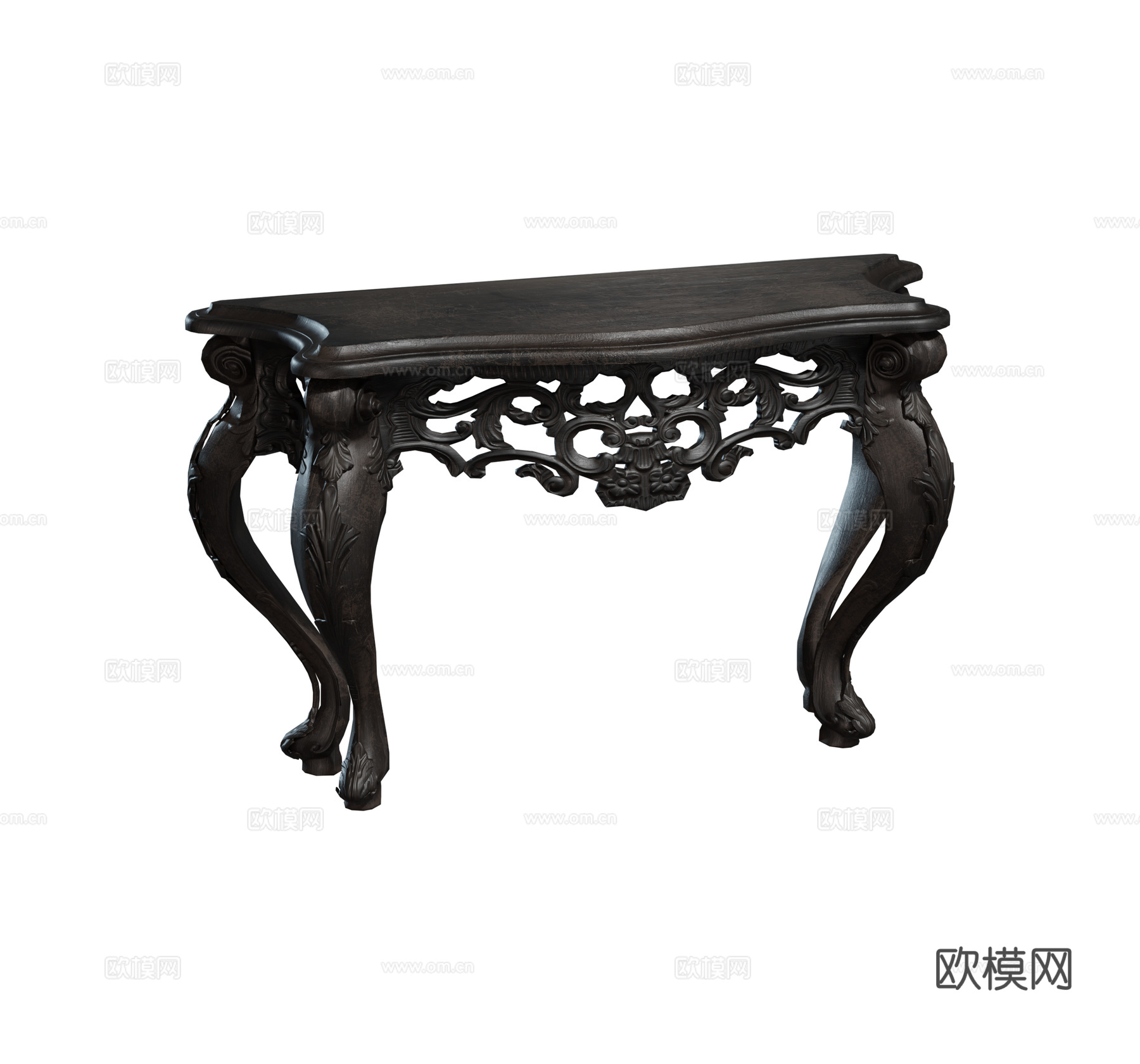 中式 红木 实木家具 玄关柜 鸡翅木条案 仿古供桌 供台组合3d模型