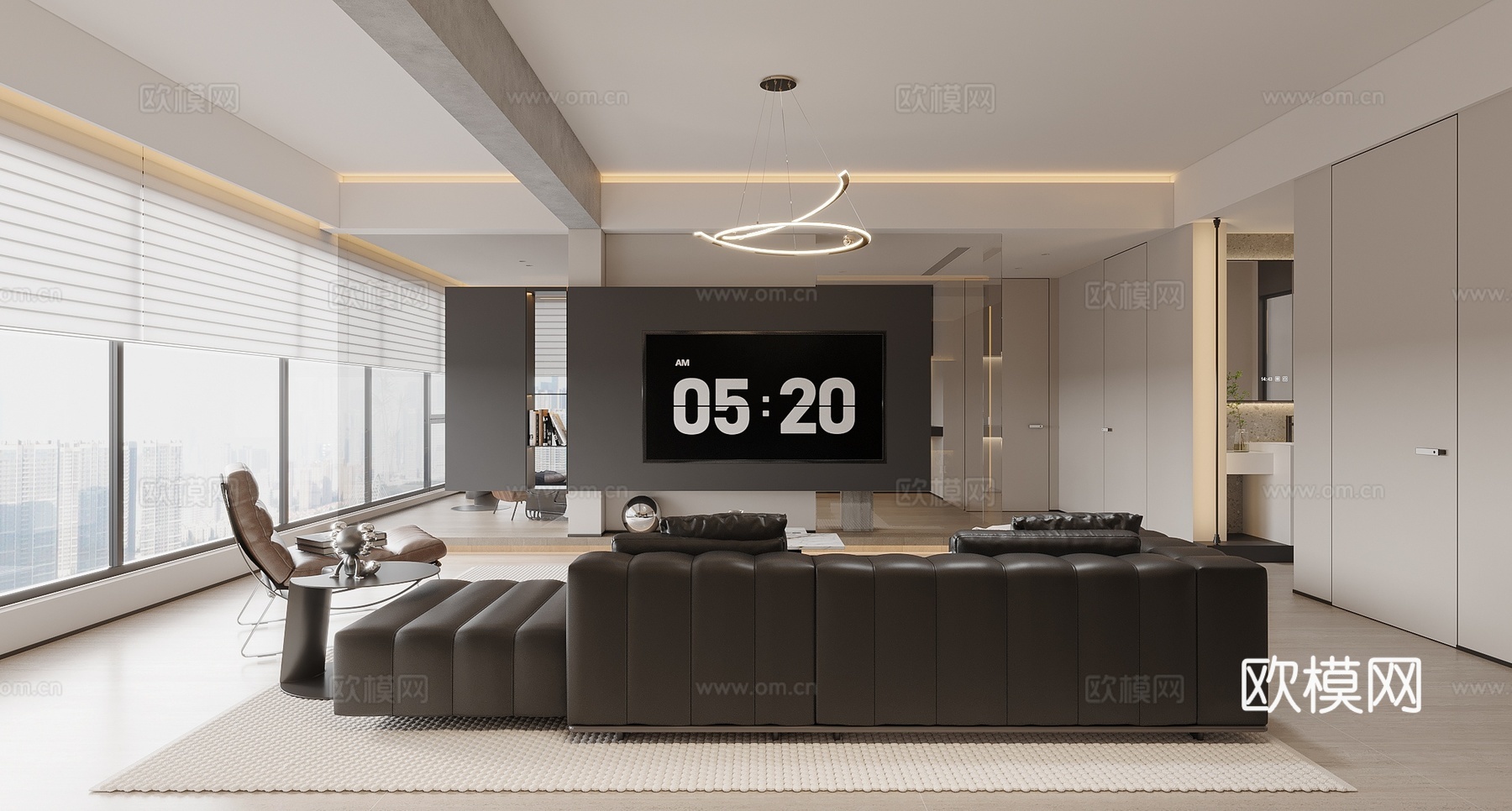 意式极简客厅3d模型