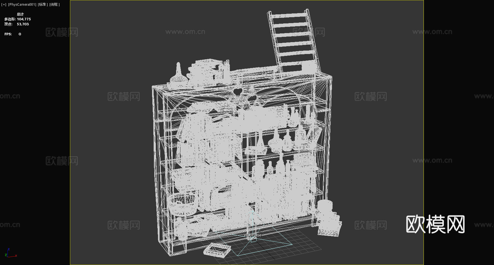书架 置物架 木质书架 复古书架3d模型