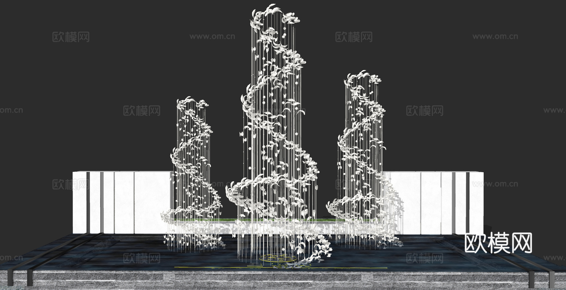 现代水晶装饰灯su模型下载