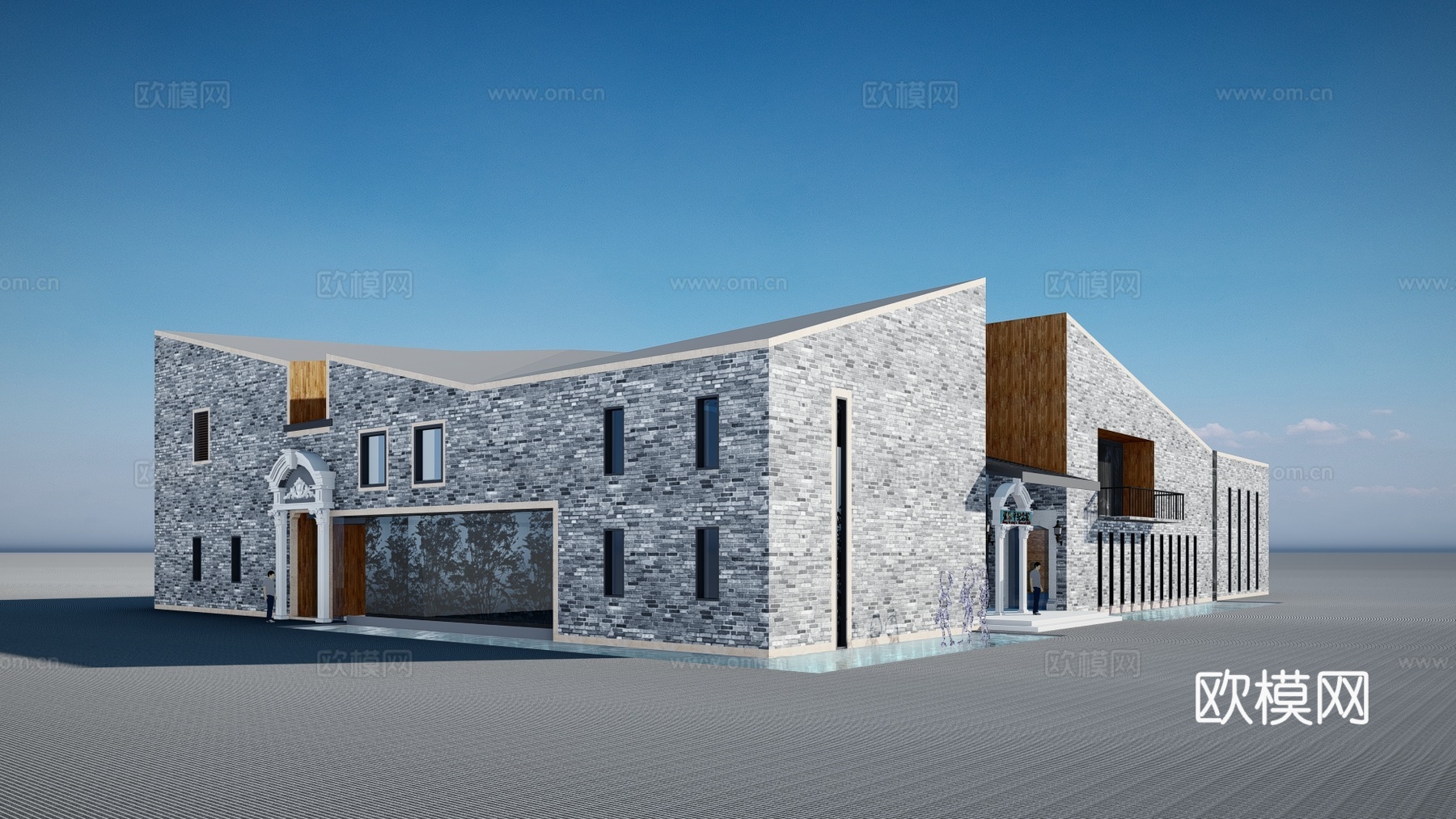 现代博物馆建筑外观su模型下载