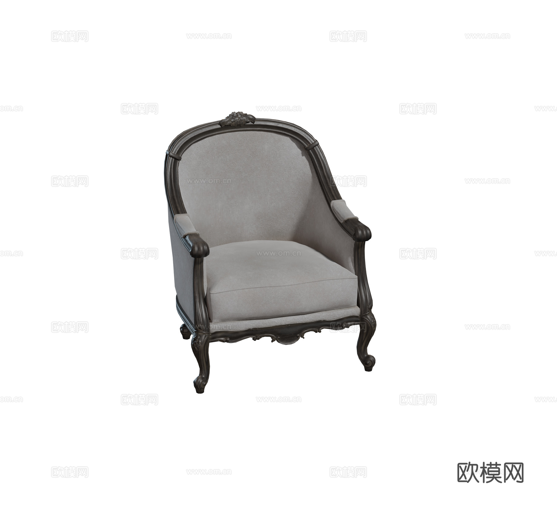 欧式 简欧  单人沙发 扶手椅组合3d模型