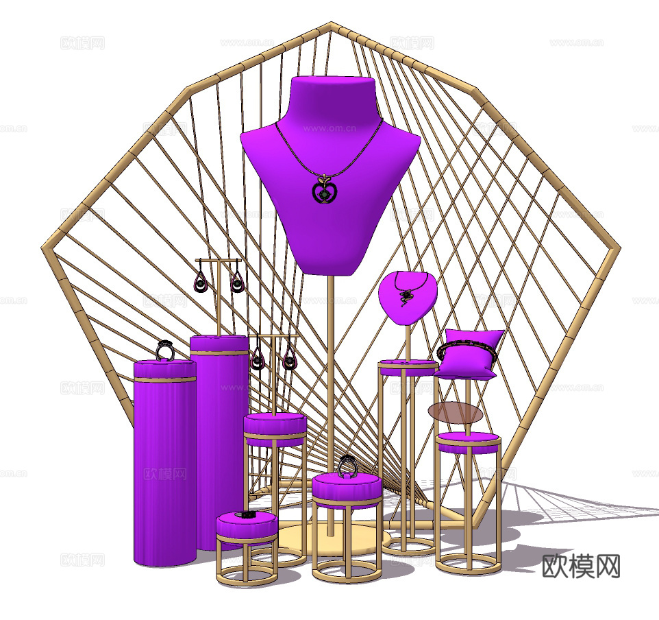 现代项链珠宝首饰su模型下载