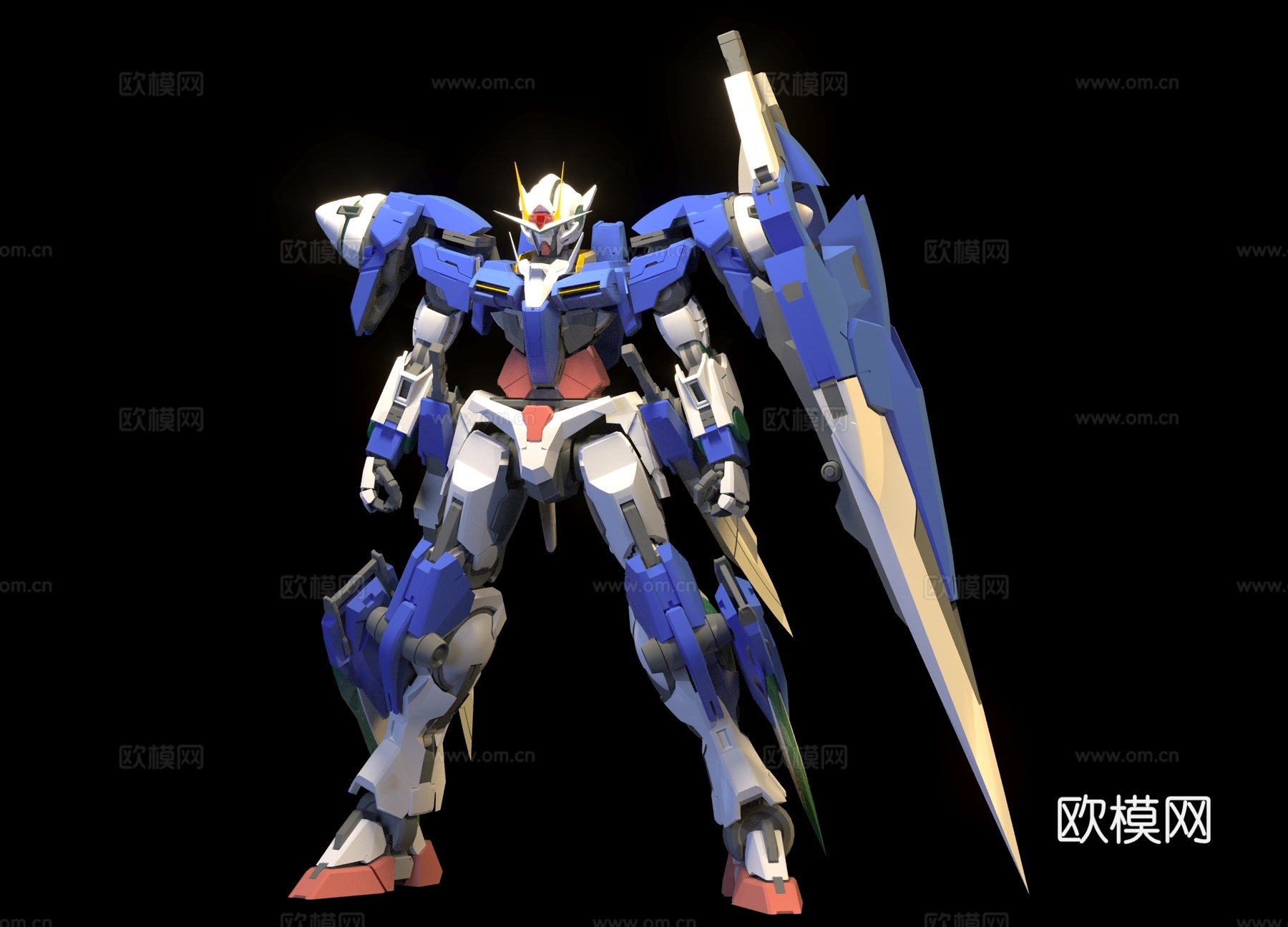 现代高达 机动战士高达 机器人 00七剑3d模型
