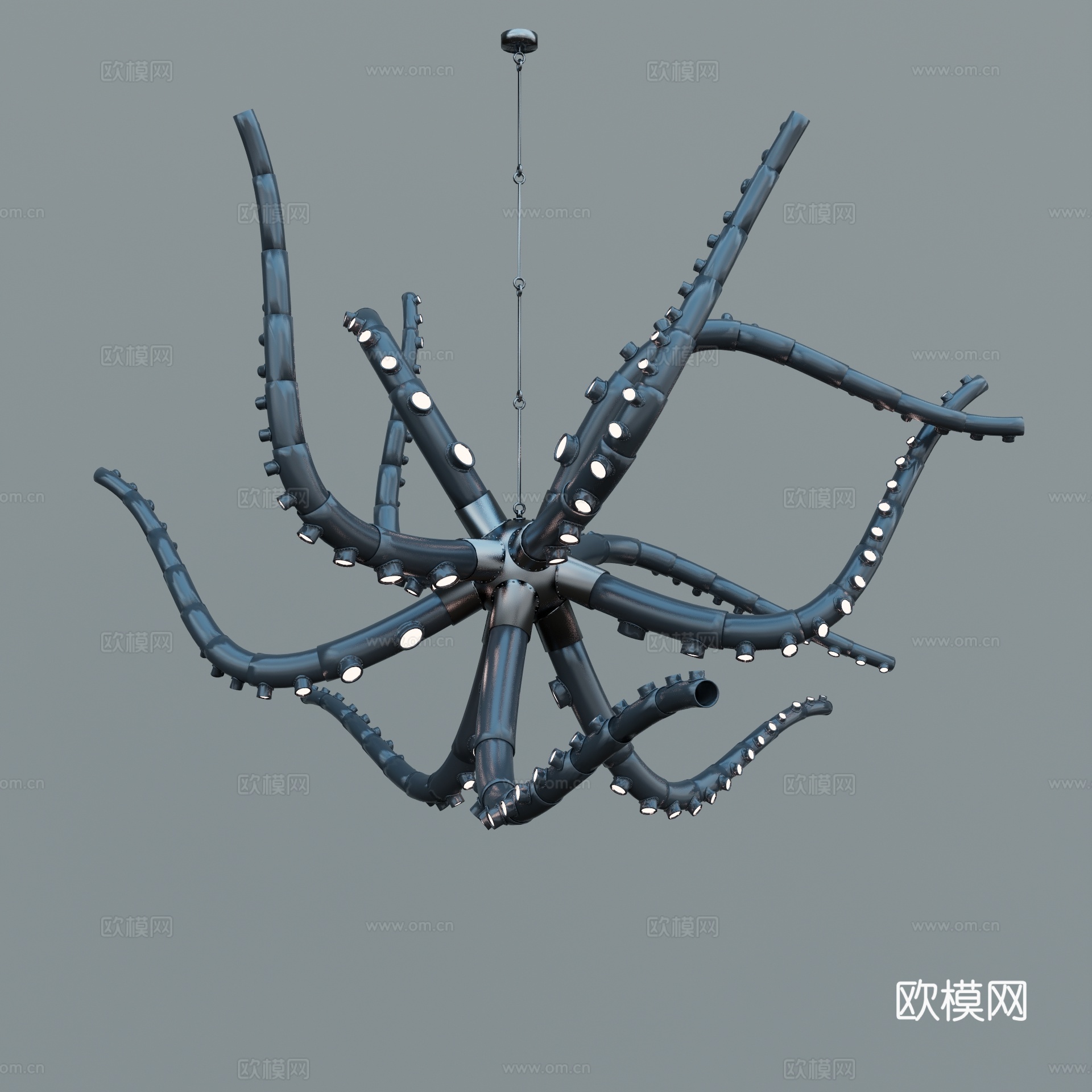 现代章鱼吊灯su模型下载
