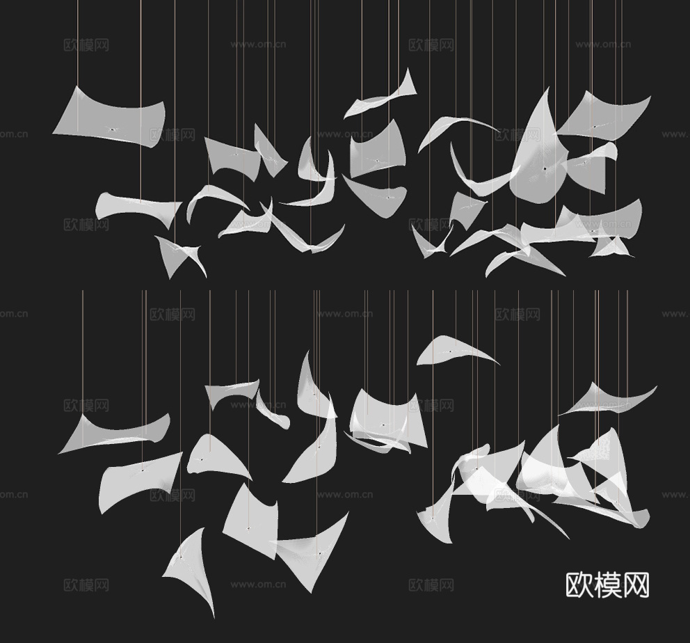 现代水晶装饰灯su模型下载