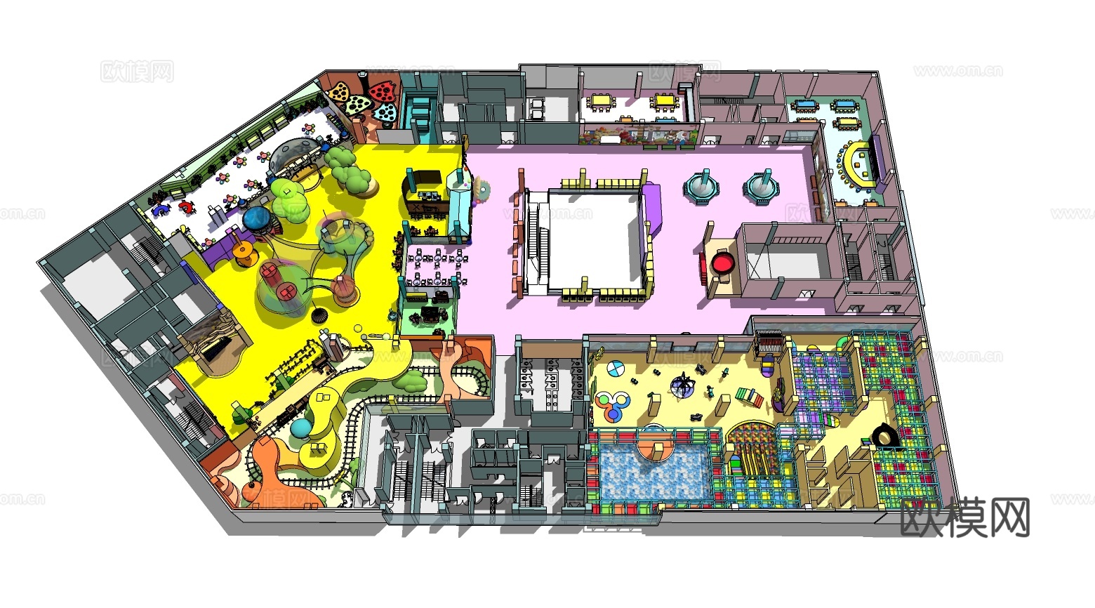 现代室内游乐园su模型下载下载（渲染图2）