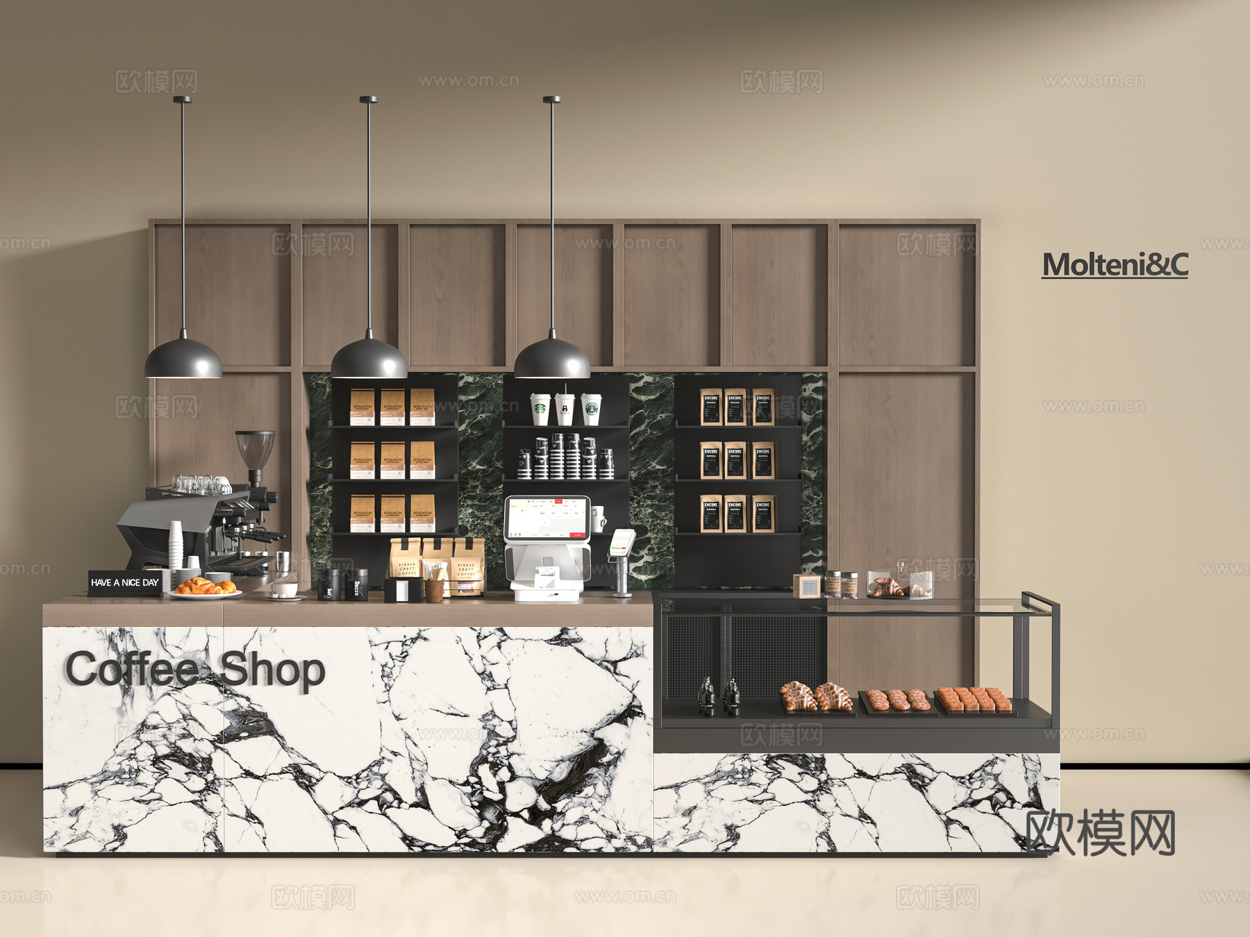 现代面包店3d模型