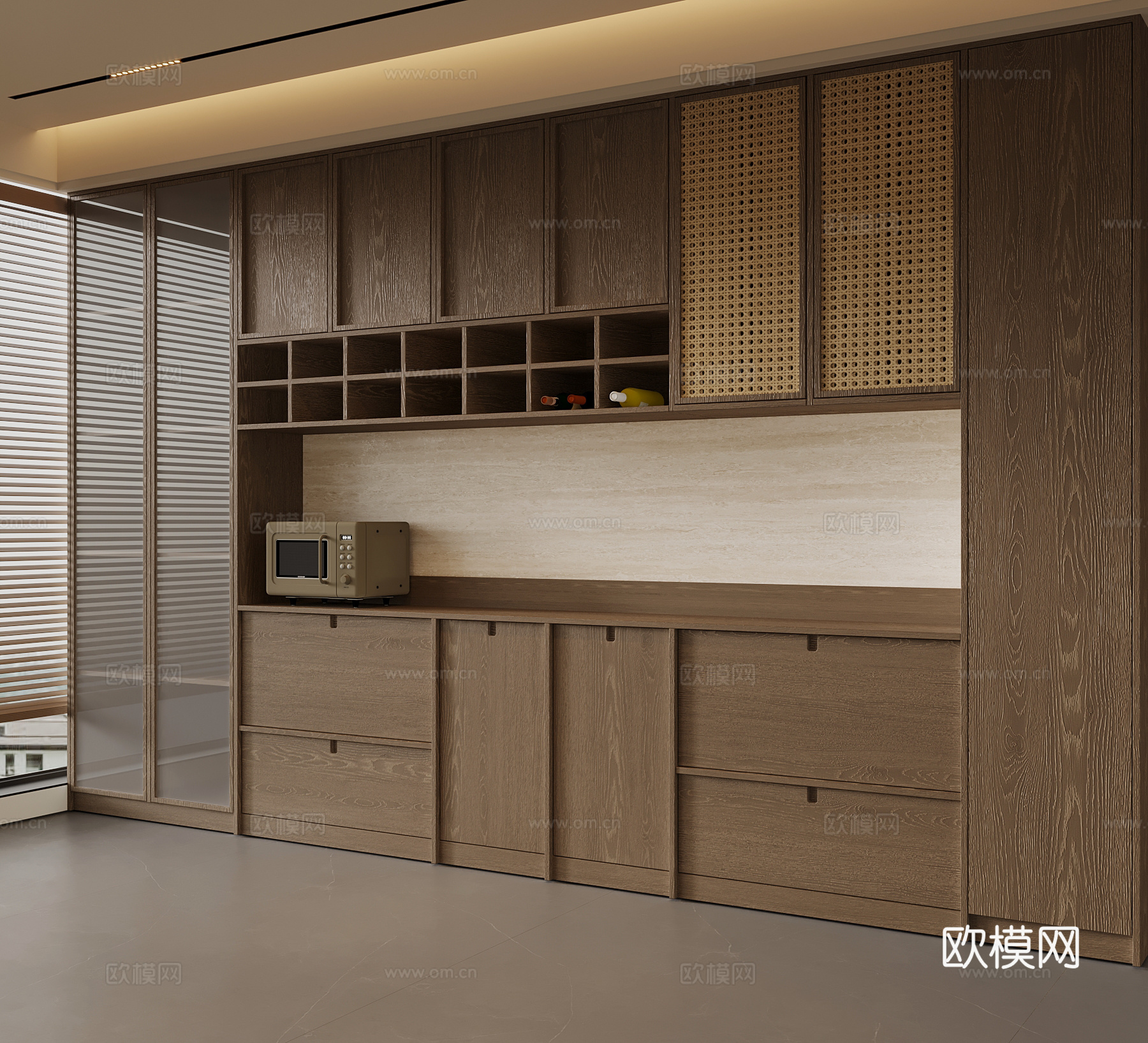 新中式酒柜3d模型
