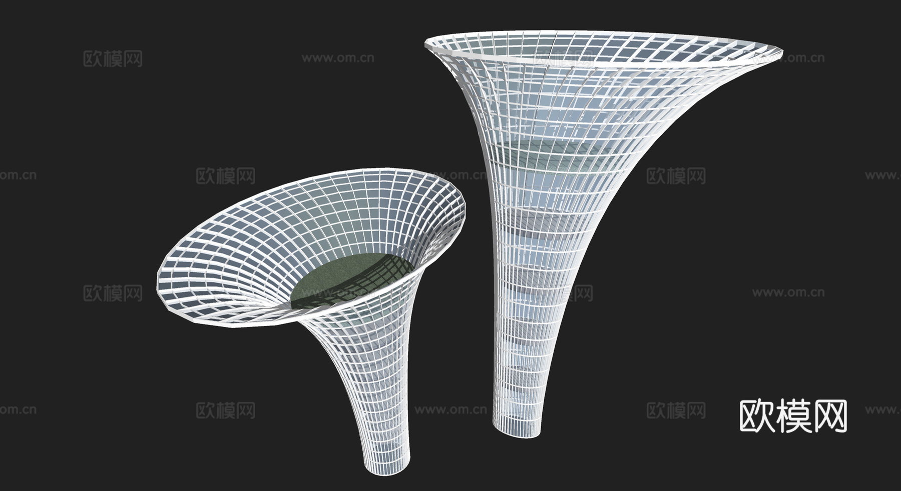 现代镂空玻璃小品su模型下载