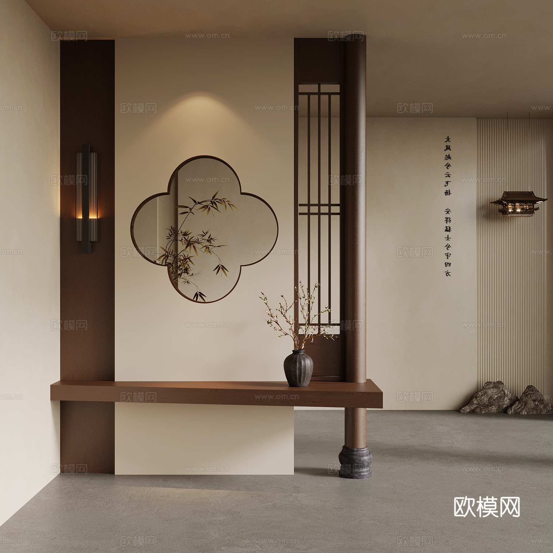 新中式玄关 宋氏玄关3d模型