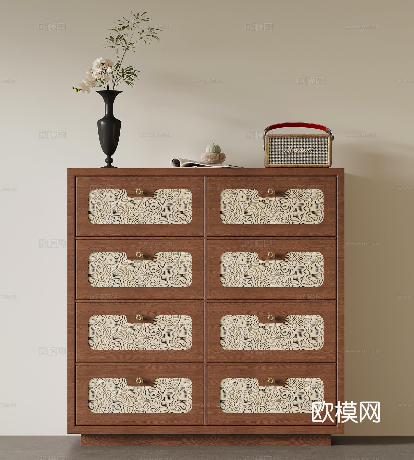 法式中古玄关柜 鞋柜 边柜 装饰柜 斗柜su模型