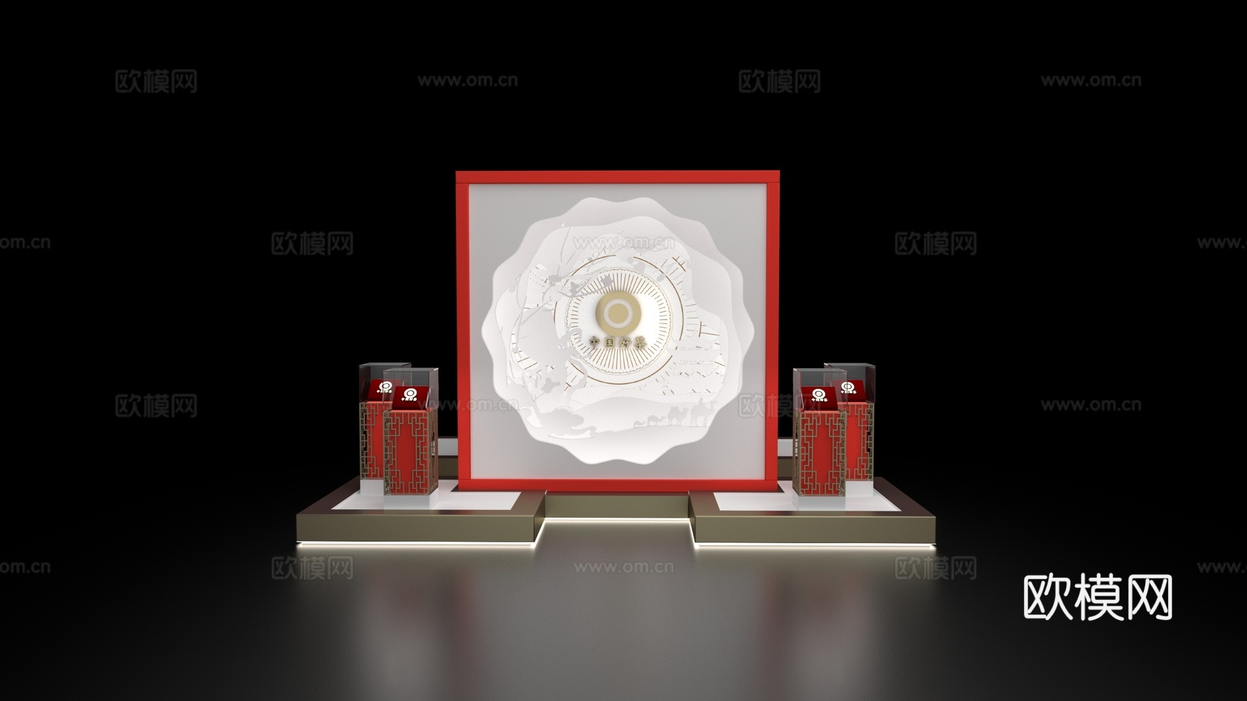 现代茶叶展柜su模型下载