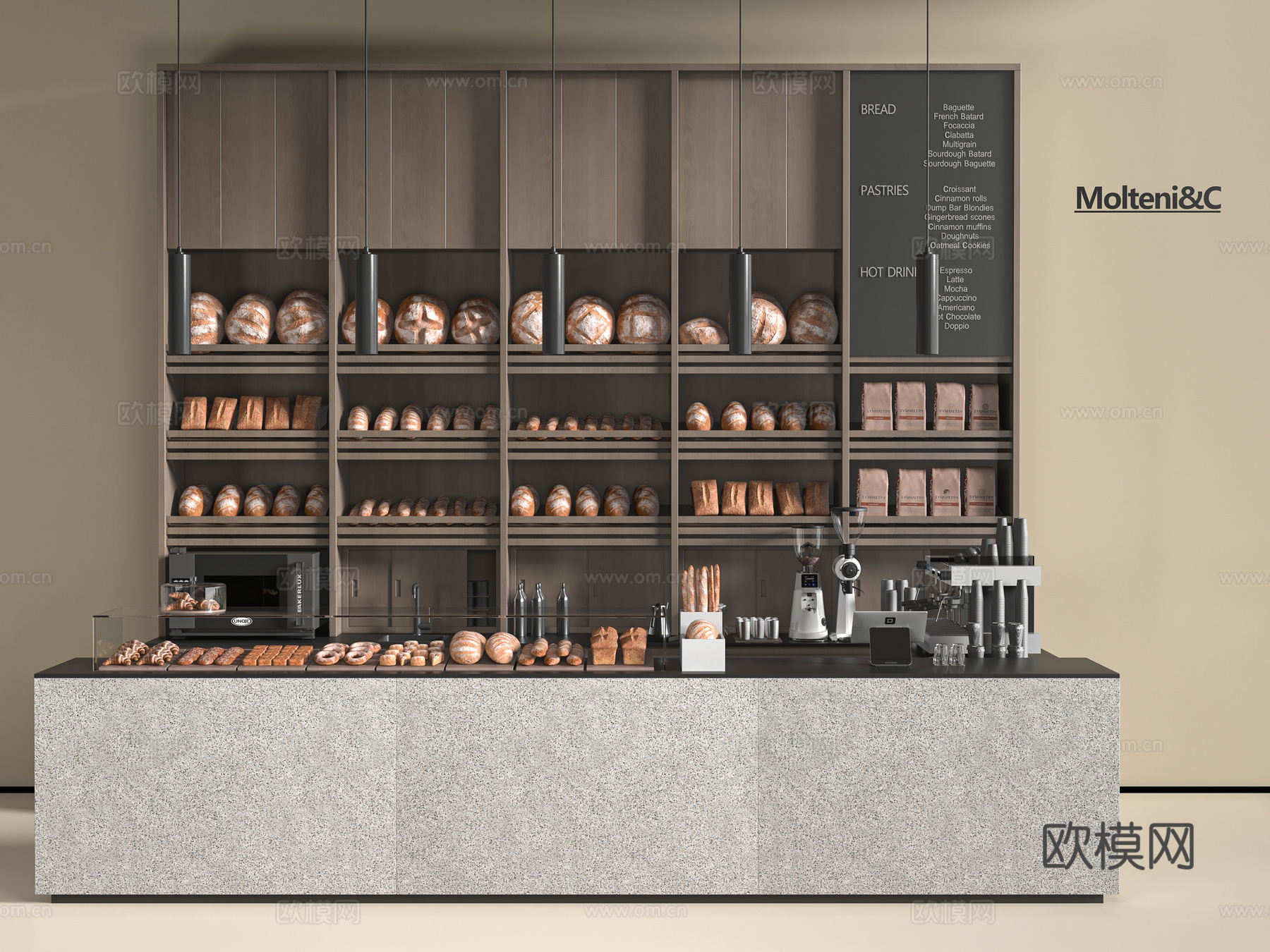 现代面包店3d模型