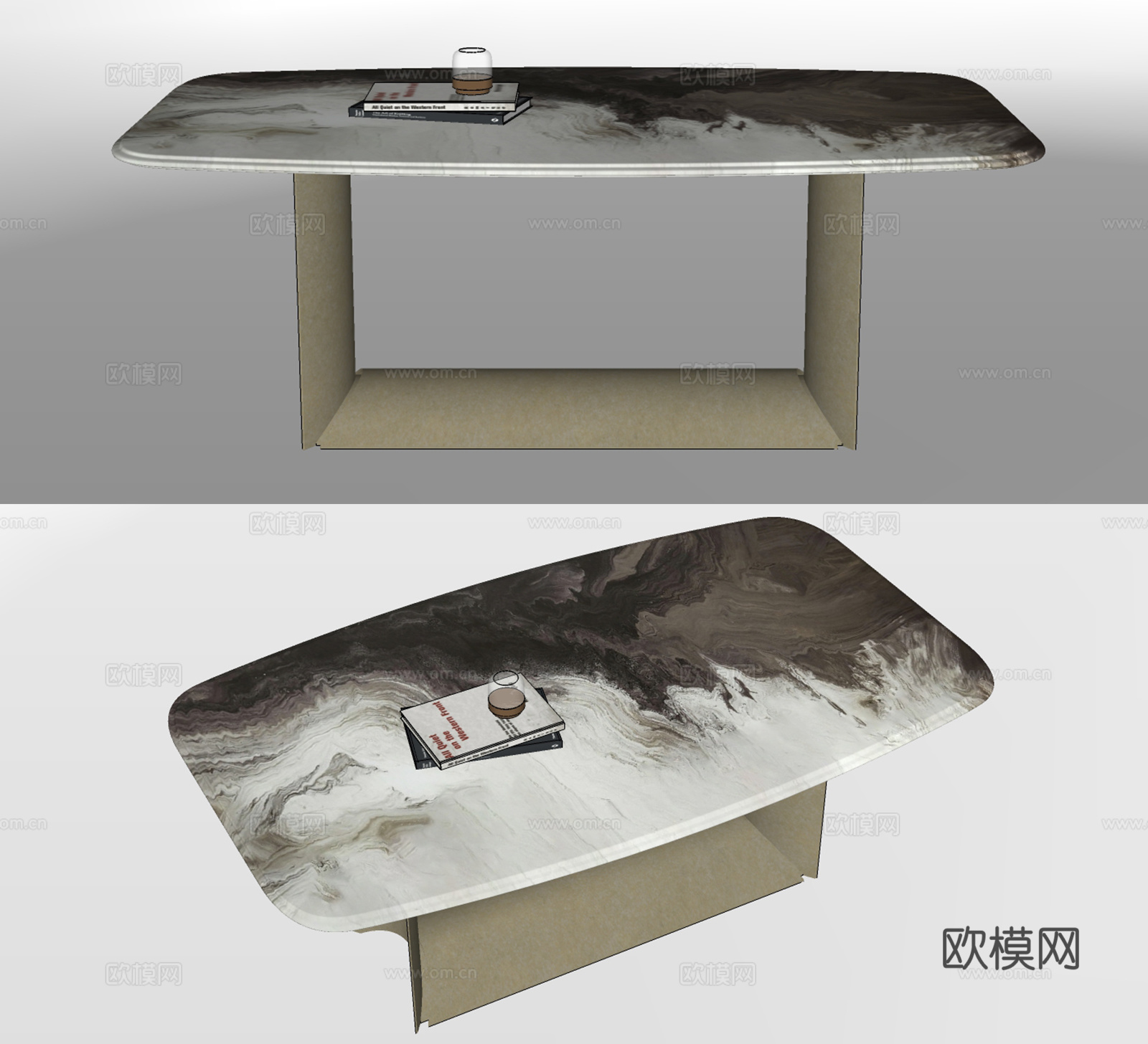 现代金属条形餐桌su模型下载