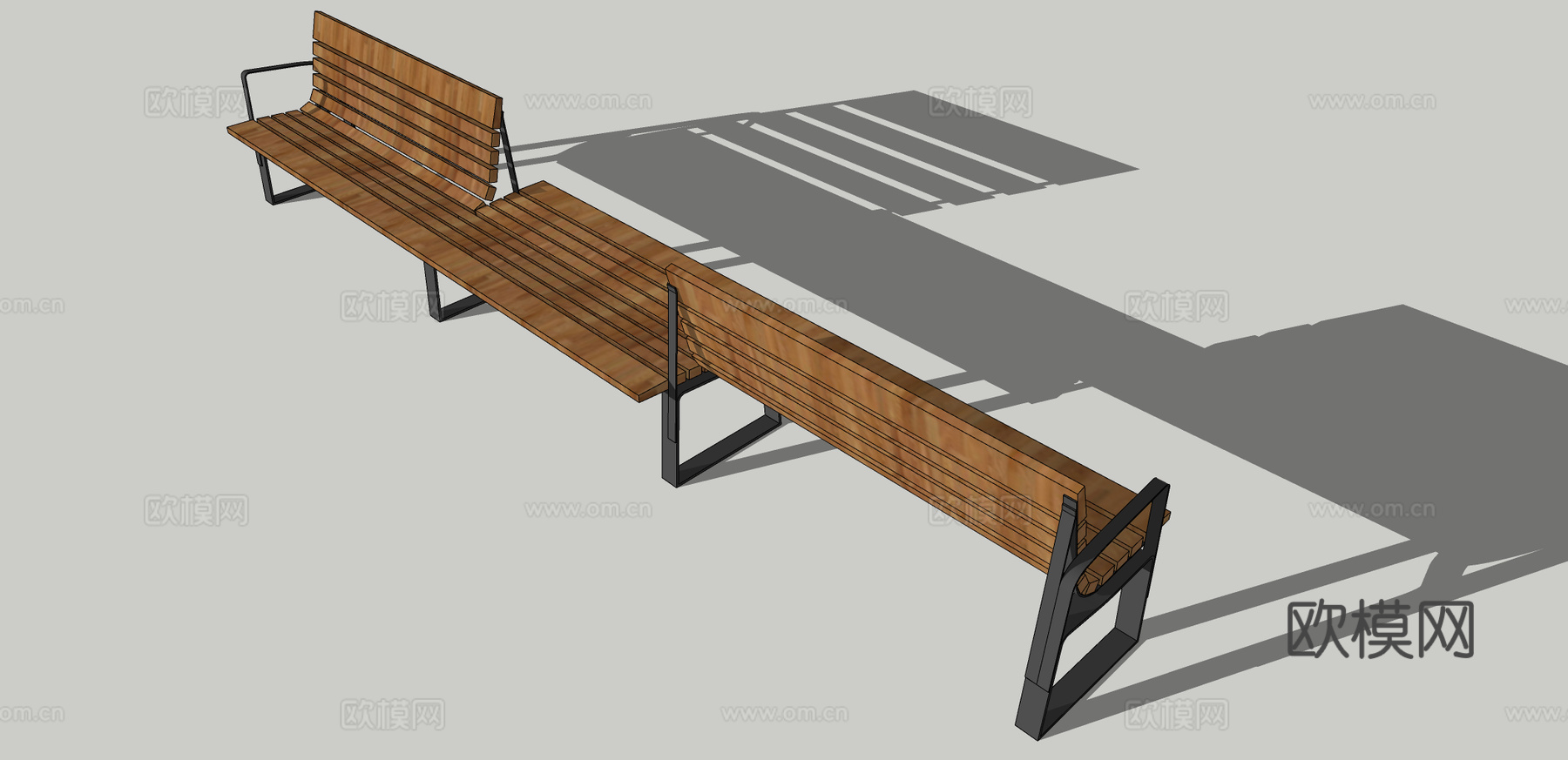 现代创意坐凳公用椅su模型下载下载（渲染图2）