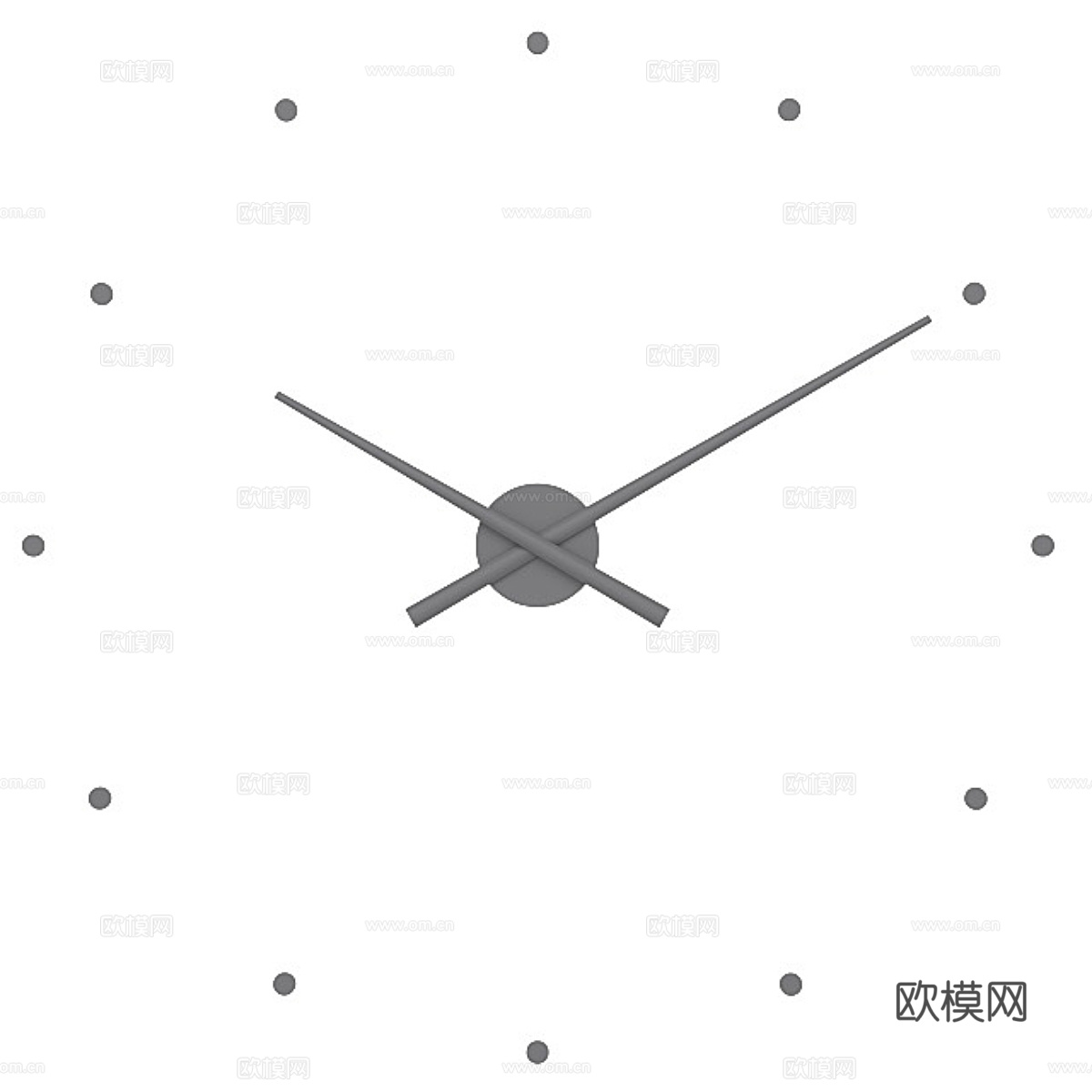 现代极简时钟 挂钟3d模型
