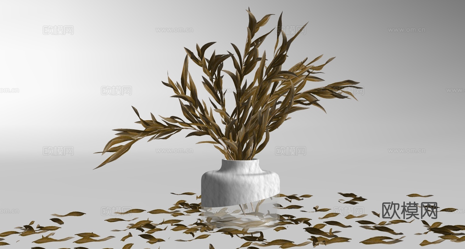 现代干花花瓶su模型下载
