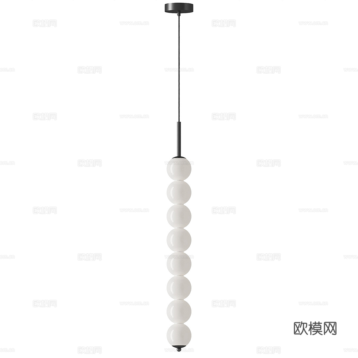 现代轻奢球形玻璃串联装饰吊灯3d模型