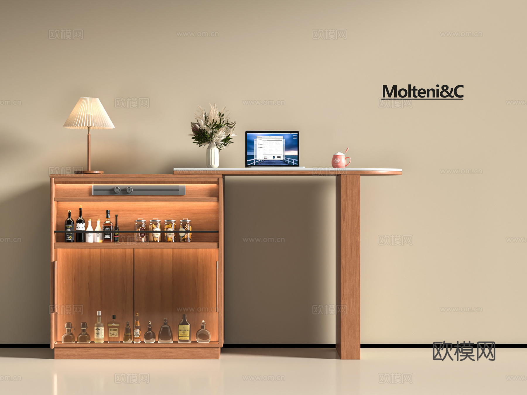 现代吧台3d模型下载