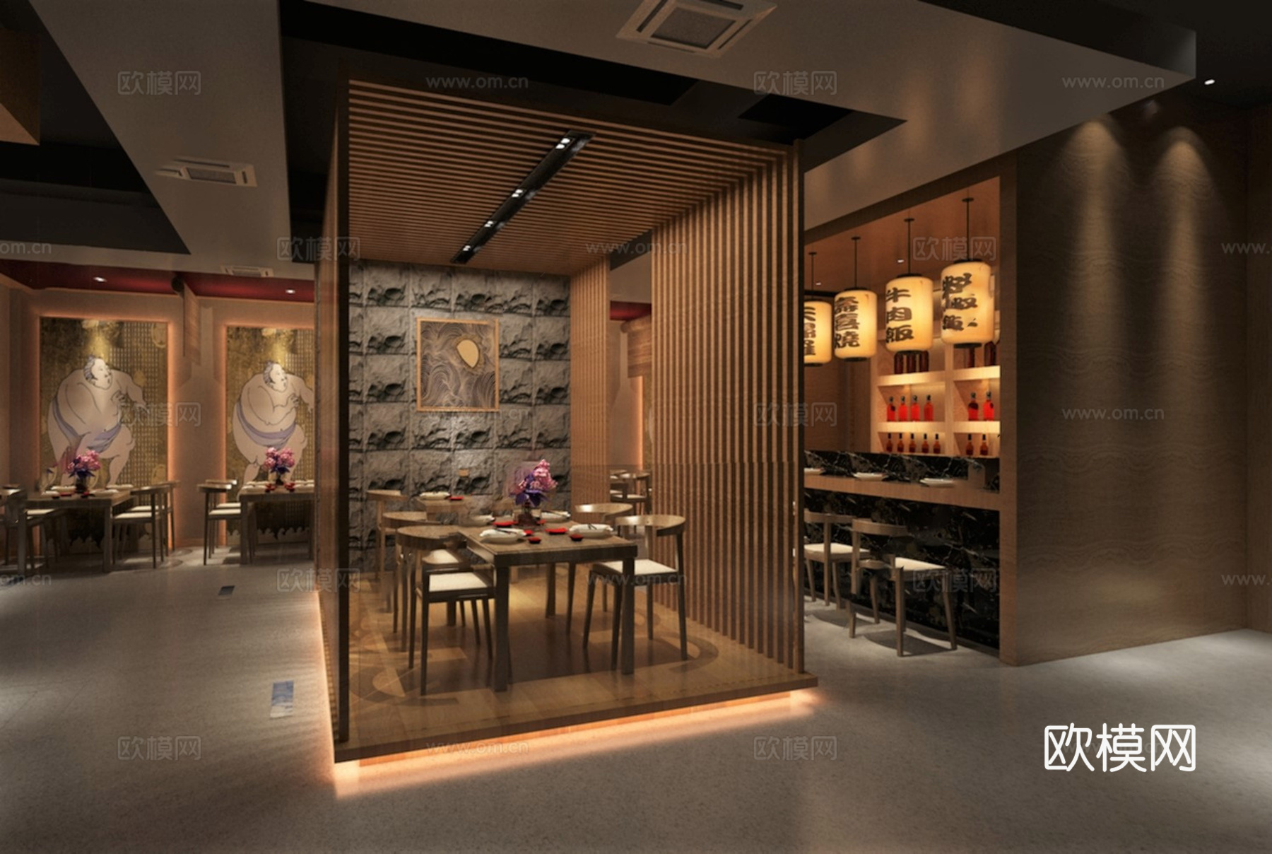 日韩料理店寿司店su模型下载
