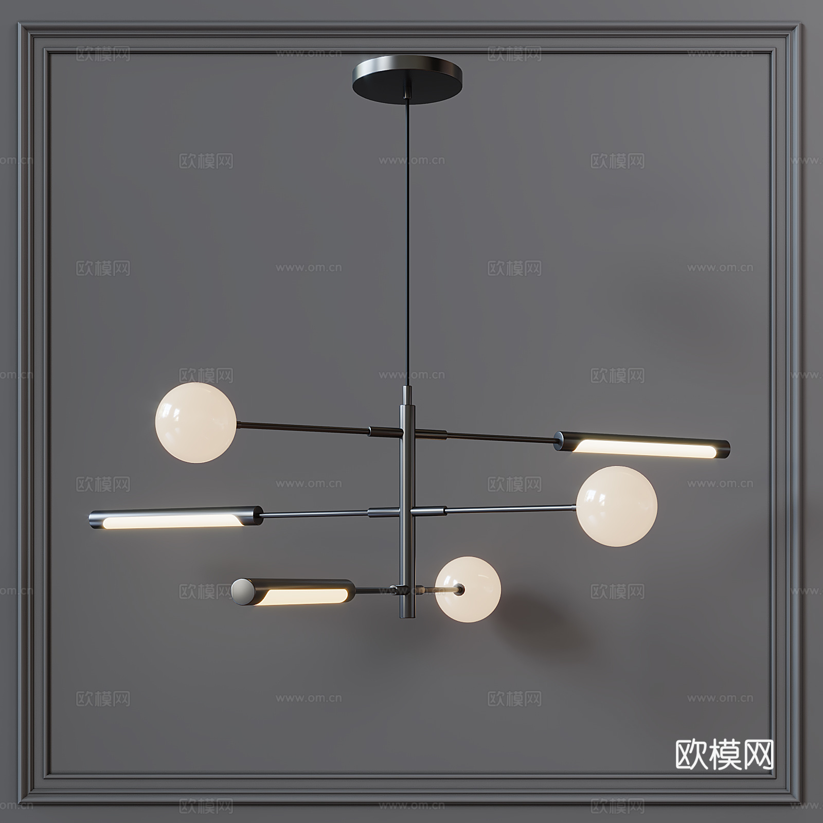 现代吊灯 金属吊灯3d模型