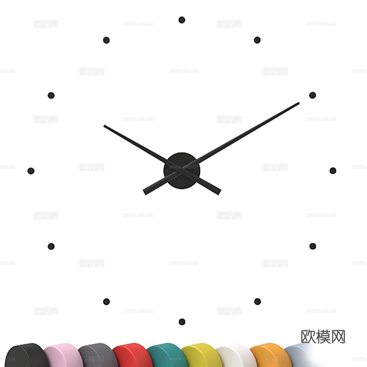 现代极简时钟 挂钟3d模型