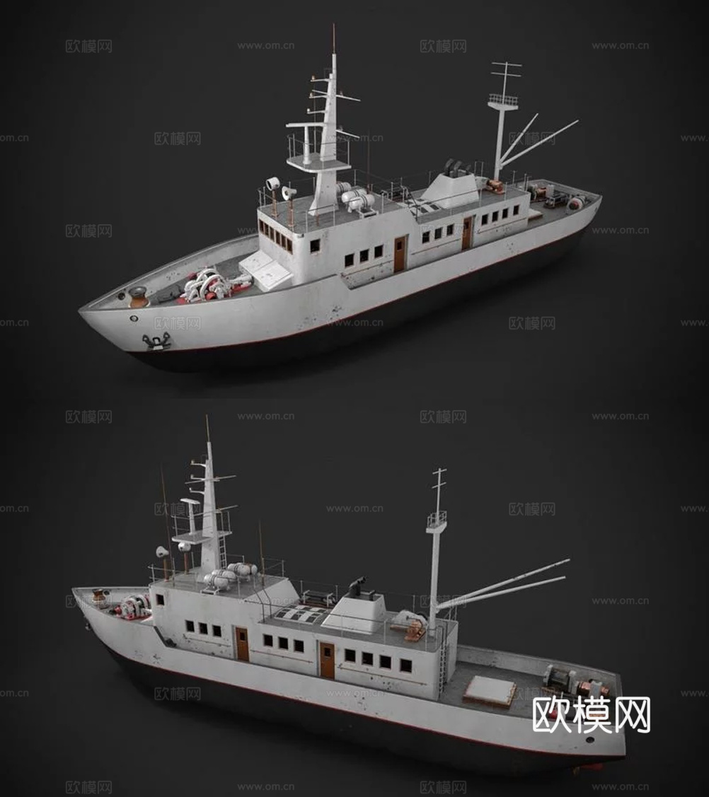 船 科考船3d模型