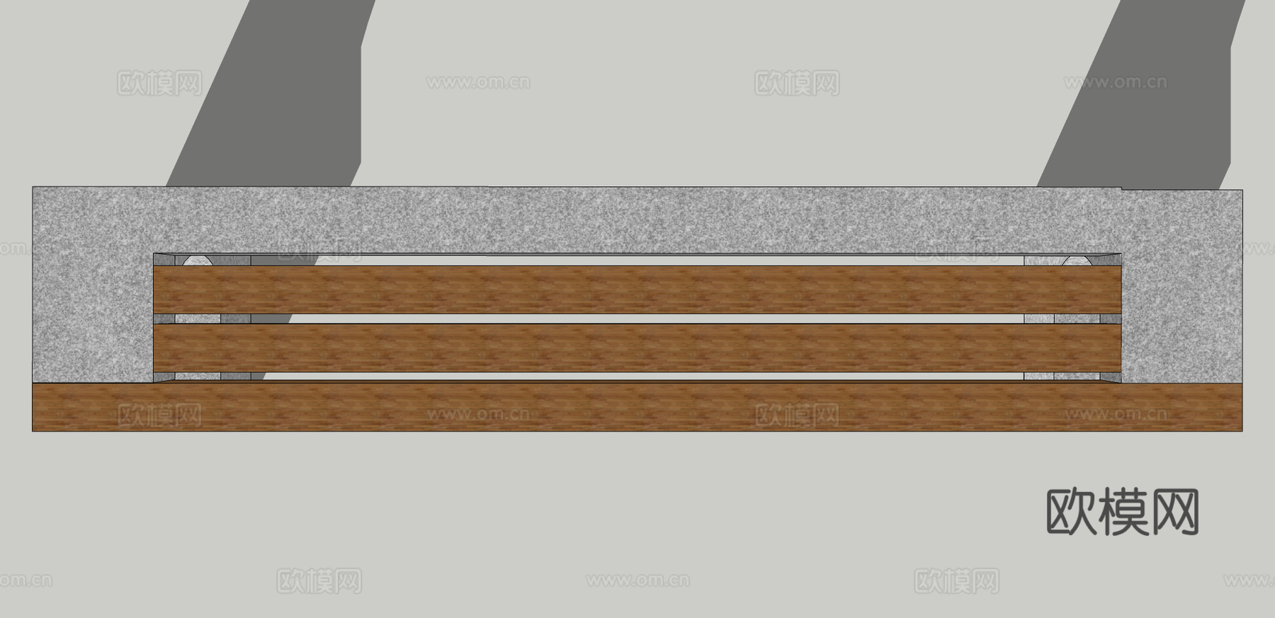 现代创意坐凳公用椅su模型下载下载（渲染图1）