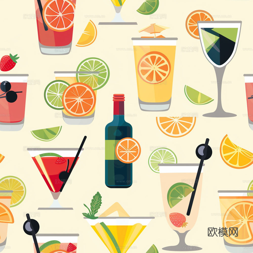 鸡尾酒壁纸 花纹壁纸 卡通壁纸 壁纸