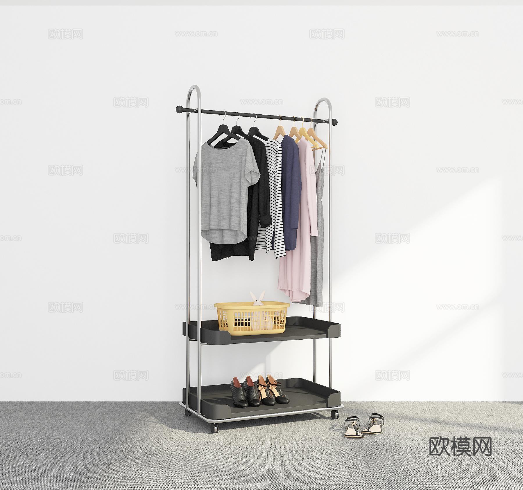 现代衣架3d模型下载