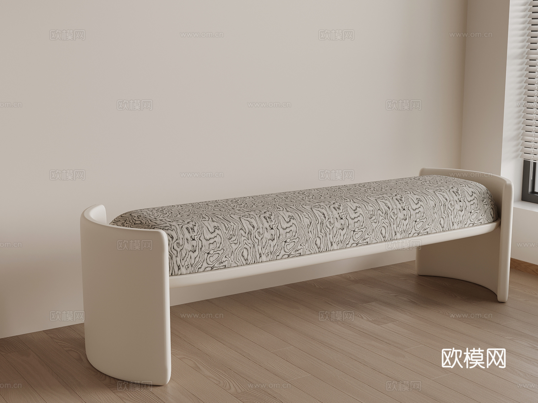 现代意式换鞋凳 床尾凳su模型