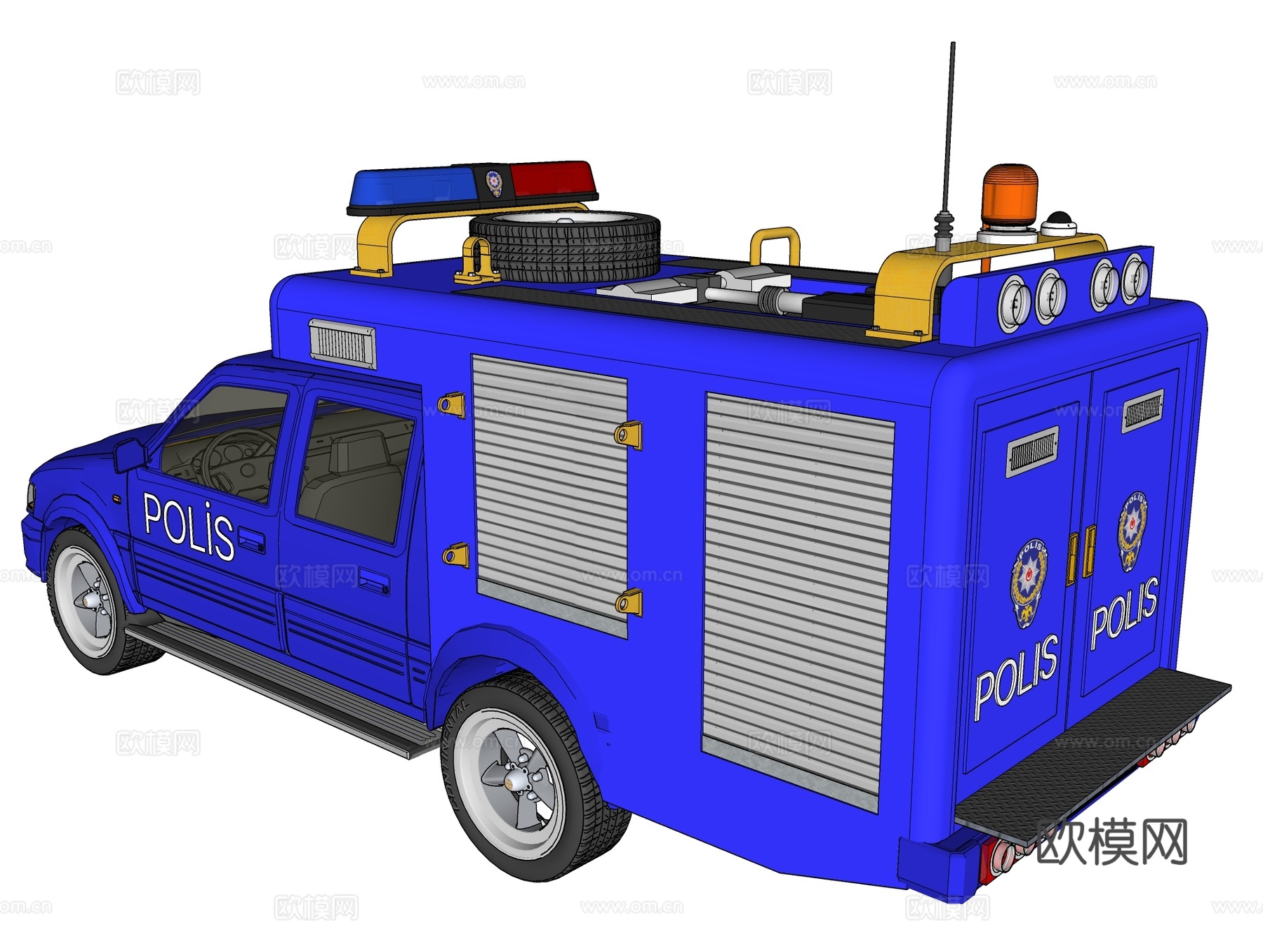 现代警车su模型下载