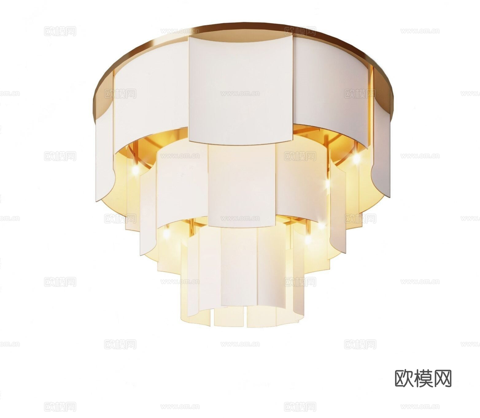 现代多层吸顶灯su模型下载