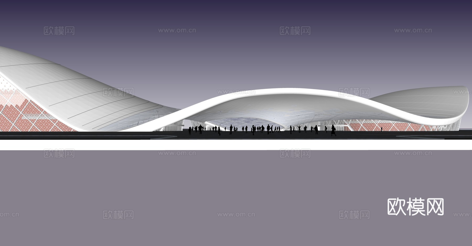 现代机场建筑外观su模型下载