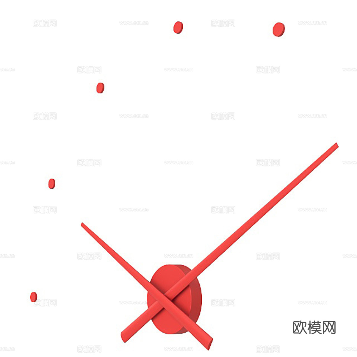 现代极简时钟 挂钟3d模型