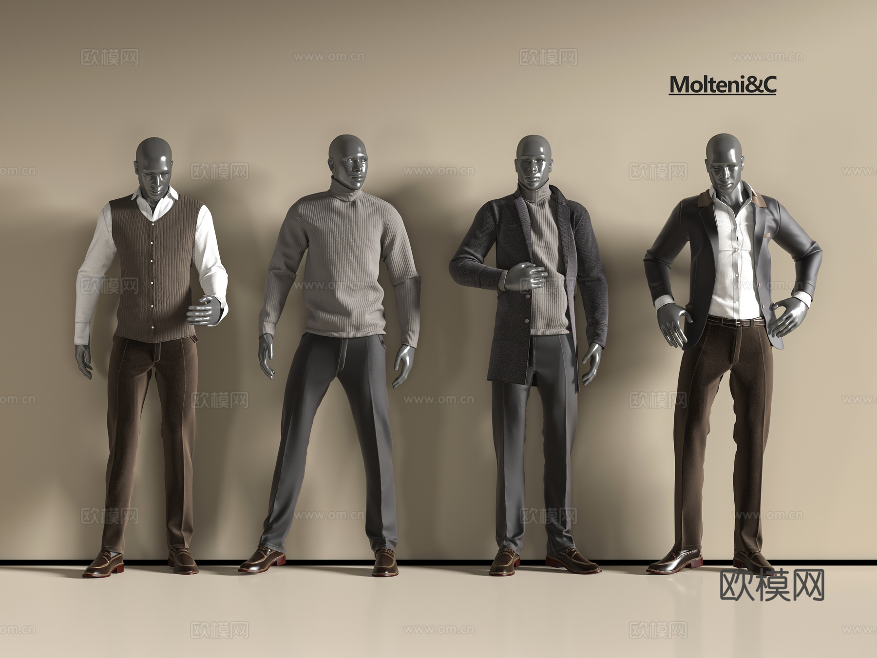 现代男装模特3d模型