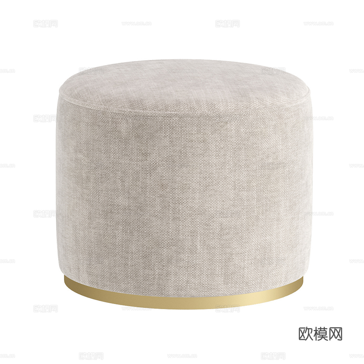 现代意式布艺圆凳3d模型