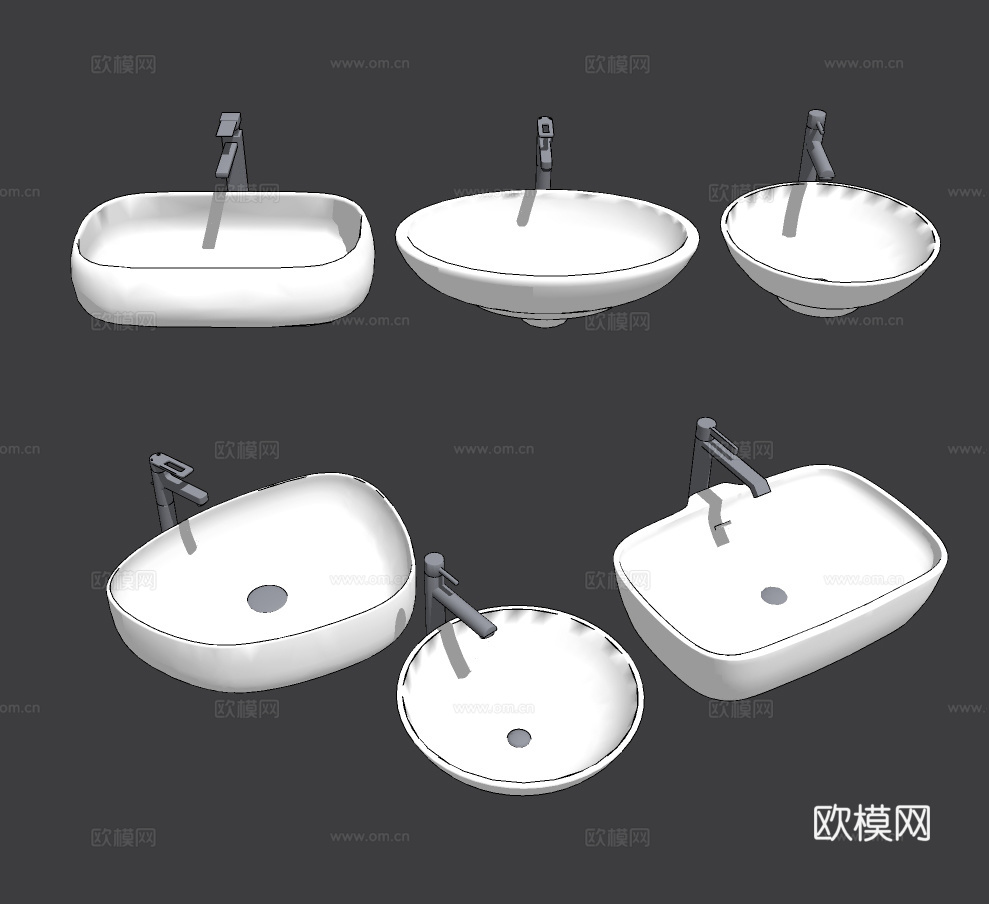现代台盆su模型下载