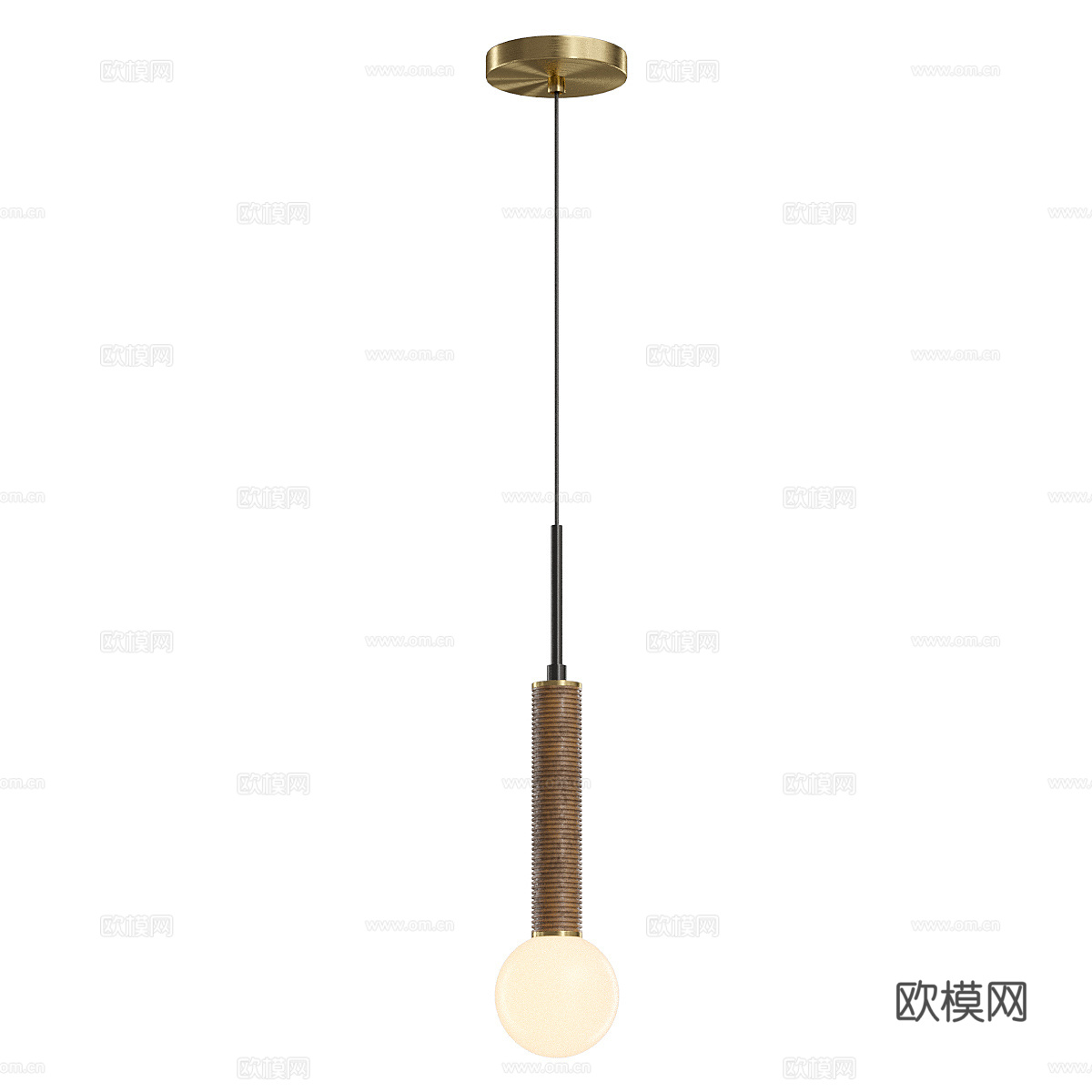 中古风 SOLF 黄铜吊灯3d模型