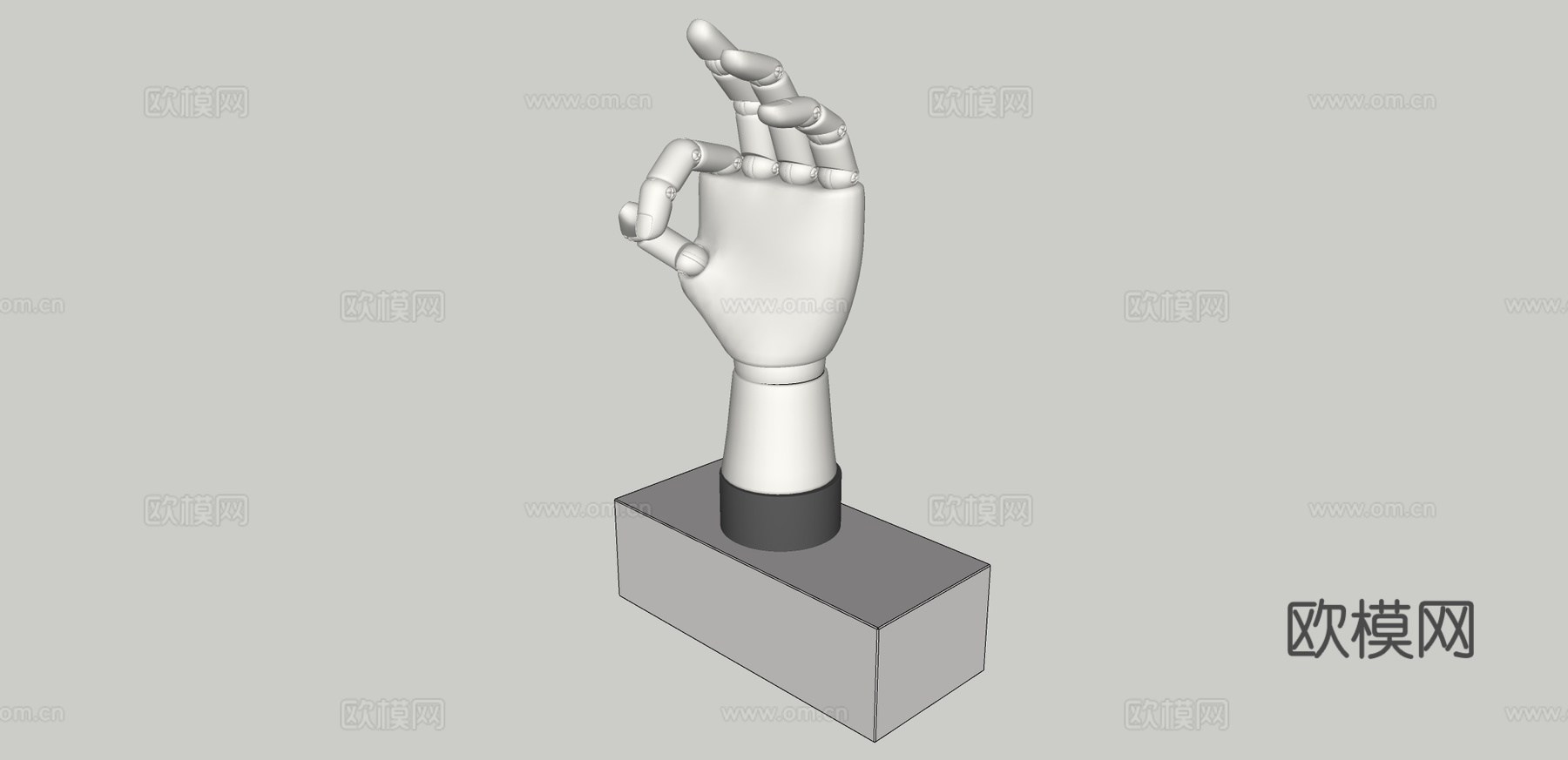 现代手掌雕塑摆件su模型下载