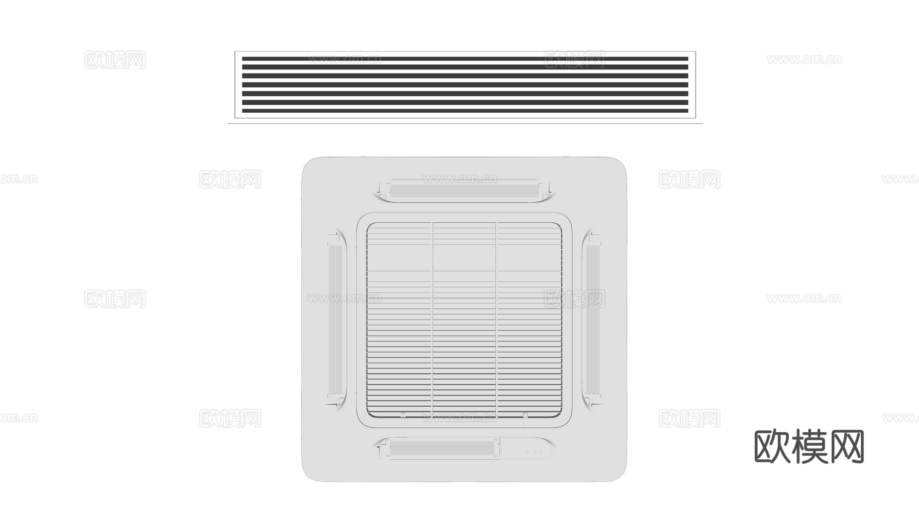现代空调出风口su模型下载