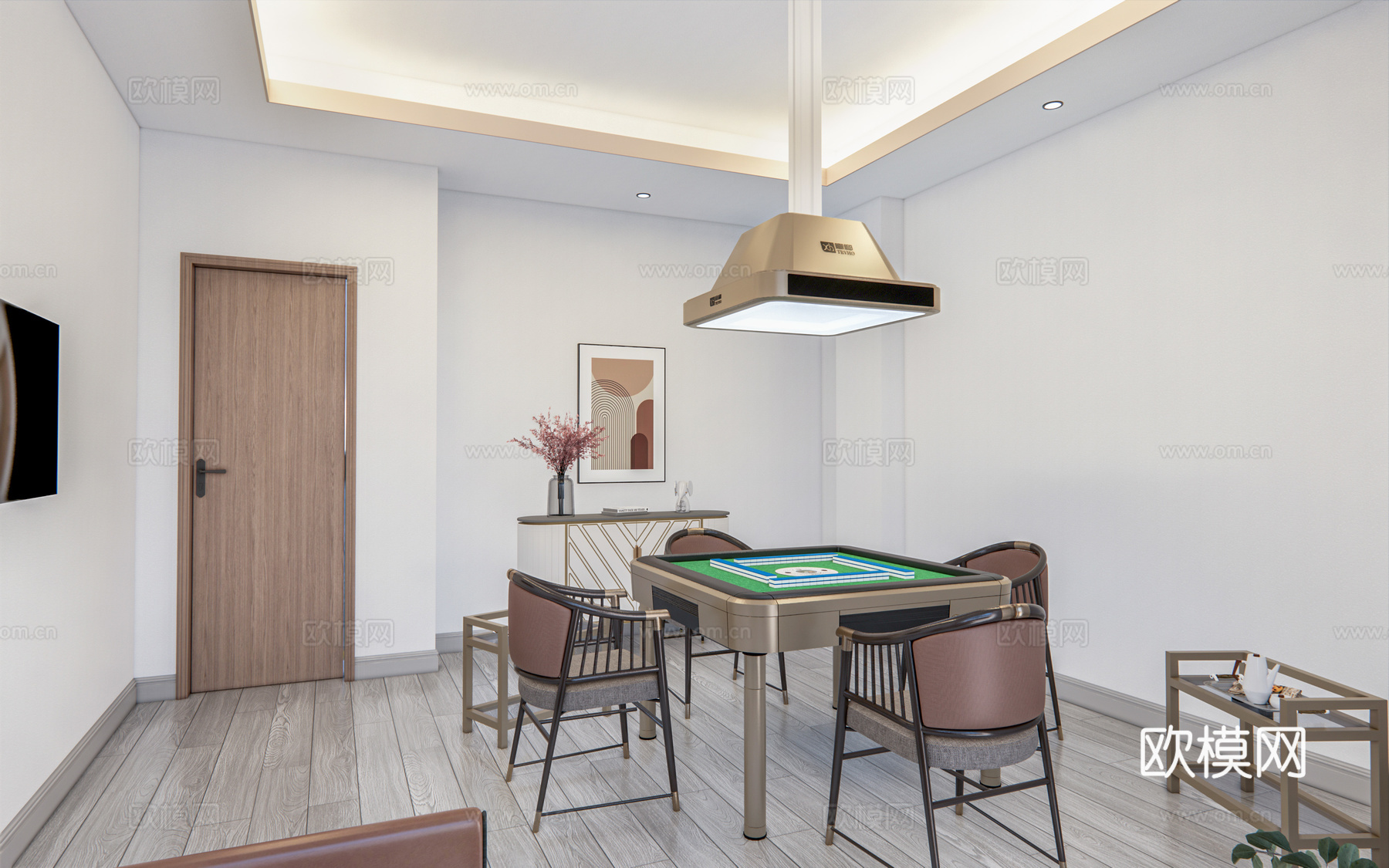 现代棋牌室su模型下载